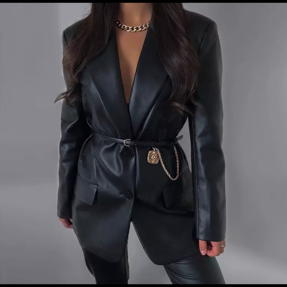 Vegan leather Blazer
